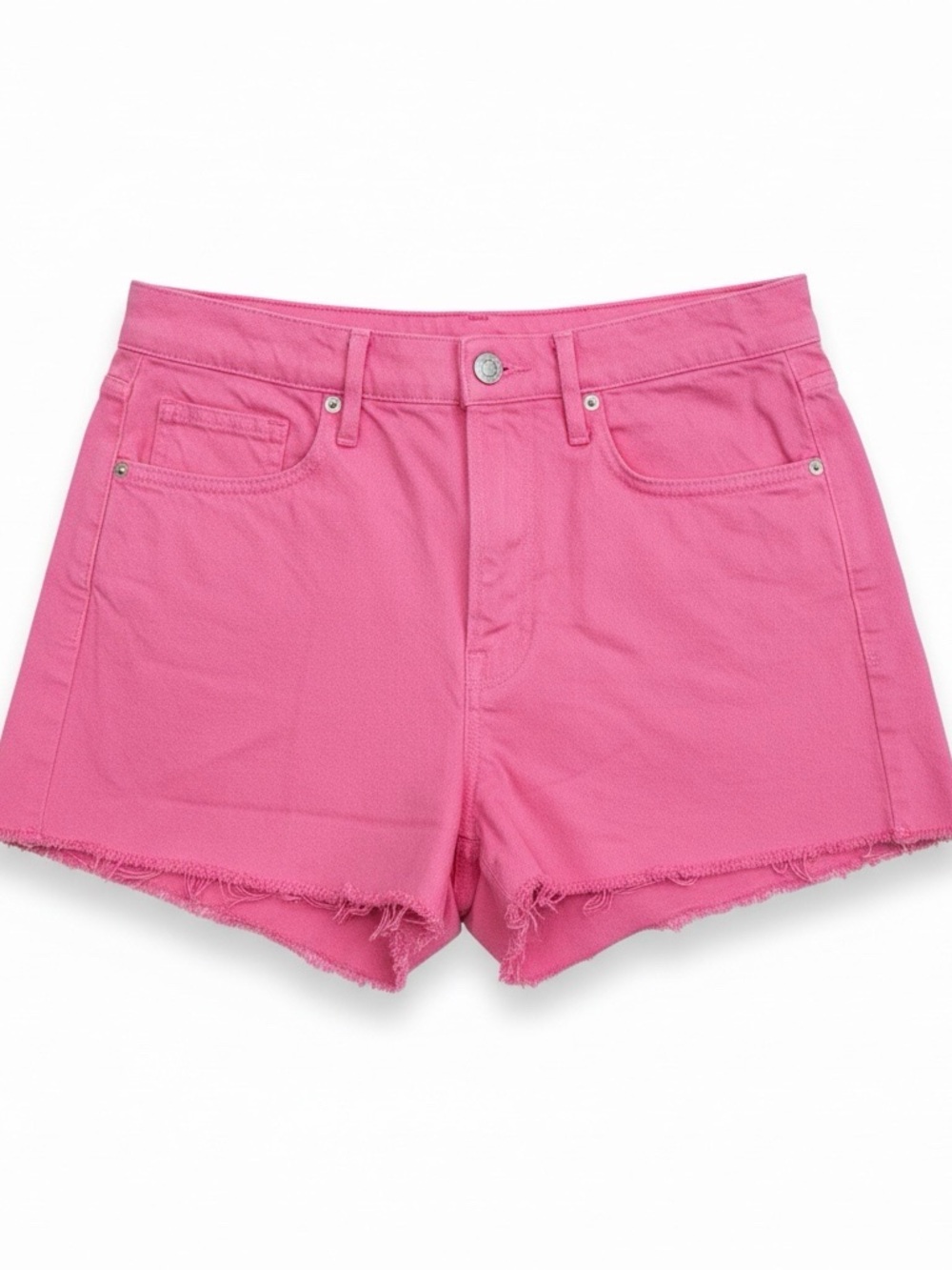 Frame Denim Pink Raw-Hem Cutoff Shorts